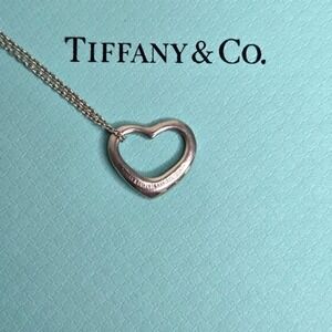 Tiffany & Open Heart Pendant.14mm on 16.5" Chain